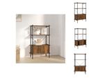 Vidaxl Scaffale Con 4 Ripiani E Armadio 80X40X130 Cm In Acciaio A Base Di Legno - Librerie E Scaffali