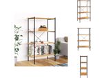 Vidaxl Scaffale A 4 Ripiani Nero E Rovere 80X40X130 Cm - Librerie E Scaffalature