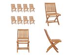 Vidaxl Sedie Da Giardino Pieghevoli 8 Pz. Legno Massiccio Teak - Sedia Da Giardino - Sedie Da Giardino - Sedia Di Legno - Sedie Di Legno