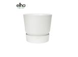 Elho Greenville Vaso Per Piante Rotondo Bianco - D18 Cm, H17 Cm