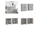 Vidaxl Armadi A Muro 2 Pz. Legno Ingegnerizzato Grigio Cemento - Armadio A Muro - Armadi A Muro - Armadio - Armadio Portaoggetti