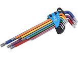 Set Di Chiavi Angolari, Multicolore, Extra Lungo, Profilo A T (Per Torx), T10 - T50, 9 Pezzi.