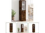 The Living Store Credenza Con Anta In Vetro Rovere Fumé 35X37X142 Cm