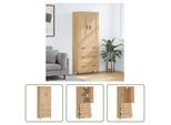 The Living Store Credenza Sonoma Rovere 69,5X34X180 Cm Materiale In Legno