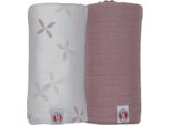 Pannolini Idrofili Lodger - 2 Pezzi - 110 X 110 Cm - Matcha - Powder / Rose | Pannolini Idrofili Grandi