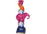 Portacandele Elefante Rosa - Portacandele In Poliresina - 30 Cm - Simpatico Elemento Decorativo Per Il Soggiorno E La Tavola