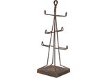 Portabicchieri Clayre & Eef 16X16X38 Cm In Metallo Marrone