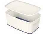 Leitz 5229-10-01 5229 Contenitore Mybox Wow Small - A5, Con Coperchio, Abs, Bianco/Grigio