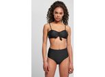 Urban Classics Damen Bikini Donna Vita Alta Balcone Bikini Nero-S