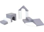 Iglu Soft Play Blocchi Da Costruzione Morbidi Blocchi Da Costruzione In Schiuma Blocchi Da Costruzione Giganti Blocchi Da Costruzione Con Antiscivolo 10 Tlg. Grigio/Bianco