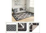The Living Store Tappeto Lavabile Bianco E Nero 160X230 Cm Antiscivolo