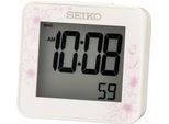 Seiko QHL097W Sveglia Digitale Con Cronometro Al Quarzo Bianco