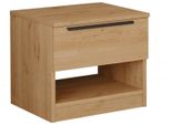 Comodino Con 1 Cassetto Rebecca Mobili Helba 44,5X50X42 Truciolare Ferro Marrone Grigio Scuro Moderno