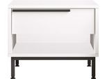 Comodino Con 1 Cassetto Rebecca Mobili Sabbar 53,5X42,5X44,5 Truciolare Ferro Bianco Grigio Scuro Moderno