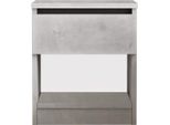 Comodino Con 1 Cassetto Rebecca Mobili Kanuka 46,5X40X35,5 Truciolare Grigio Pietra Moderno