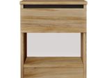 Comodino Con 1 Cassetto Rebecca Mobili Marzeh 46,5X40X35,5 Truciolato Rovere Chiaro Moderno