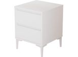 Comodino Con 2 Cassetti Rebecca Mobili Hayl 58,5X45X45 Truciolare Pvc Bianco Moderno