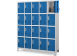 Armadietto 5B4A Armadietto Con 20 Scomparti Metallo Verniciato A Polvere 172 Cm X 136 Cm X 45 Cm Grigio-Blu