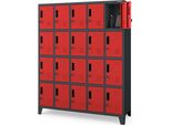 Armadietto 5B4A Armadietto Con 20 Scomparti Armadietto In Metallo Verniciato A Polvere 172 Cm X 136 Cm X 45 Cm Rosso Antracite
