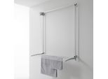 Stendibiancheria Da Parete, Stendibiancheria Verticale Da Parete, Stendibiancheria Regolabile In Altezza E Bloccabile Per Interni Ed Esterni In Alluminio E Acciaio, Foxydry Wall 120