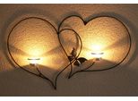 Doppio Cuore Porta Tea Light Da Parete Cuore 65 Cm Metallo Porta Tea Light Applique2