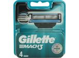 Gillette Mach3 Razor Blades Men, Pack Of 4 Razor Blade Refills, Stronger Than Steel Blades, Enhanced Lubrastrip (Packaging May Vary)