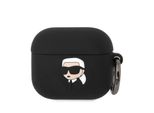 Karl Lagerfeld KLA3RUNIKK Custodia Per Airpods 3 In Silicone Nero/Nero Custodia Protettiva Karl Head 3D
