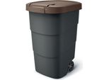 Prosperplast Wheeler 95 L Antracite Con Coperchio Marrone