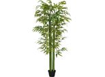 Homcom Pianta Artificiale, Pianta Artificiale Da 180 Cm, Albero Di Bambù Artificiale, Albero Artificiale Con Cachepot, Pianta Da Appartamento Come Vera, Per Soggiorno, Camera Da Letto, Verde