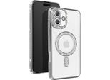 Avizar, Custodia Diamantata Per Iphone 16 - Protezione Magsafe Con Bordo In Strass, Argento