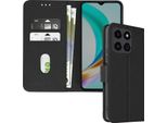 Avizar, Custodia In Ecopelle Con Funzione Di Supporto Per Honor X6B, Nero