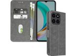 Avizar, Custodia In Pelle Finta Con Funzione Di Supporto Per Honor X6B, Grigio