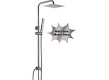Joho Set Doccia In Acciaio Inox Senza Rubinetto, Doccia A Pioggia Sistema Doccia Con Soffione, Asta Doccia, Flessibile Doccia, Soffione Quadrato 20X20Cm Grigio Canna Di Fucile