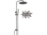 Joho Set Doccia In Acciaio Inox Senza Rubinetto, Doccia A Pioggia Sistema Doccia Con Soffione, Asta Doccia, Flessibile Doccia, Soffione D25Cm Grigio Canna Di Fucile