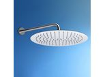 Joho Soffione Doccia Braccio Parete-Soffione Doccia Pioggia Acciaio Inox Docce Fisse Getti In Silicone Anticalcare Rotondo D40 Cm Braccio 40 Cm, Cromo