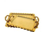 Set Di 2 Vassoi Da Portata In Acciaio Inossidabile 18/10 Di Alta Qualità - Oro Elegante E Resistente