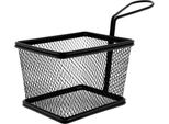 Set Di 4 Contenitori Per Patatine Fritte In Acciaio Nero - Rettangolare, 9,5 X 12,5 X 8,5 Cm