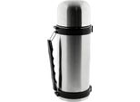 Robusta Fiaschetta Sottovuoto Con Bicchiere E Maniglia Per Il Trasporto - 1 Litro In Acciaio Inox