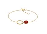 Armband Jamelli "Silber 925 Vergoldet 17/19Cm Lang Mit Echtem Carneol", Gelb (Gelb, Blau), ArmbäNder, Damen, 19Cm, Silber 925 (Sterlingsilber), GläNzend, Armband