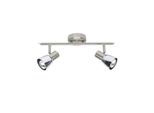 Brilliant Lampe Lava Spotrohr 2Flg Eisen/Chrom 2X R50, E14, 40W, Geeignet FüR Reflektorlampen (Nicht Enthalten) KöPfe Schwenkbar