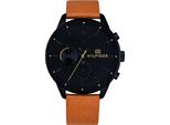 Tommy Hilfiger Uhr Quarz Herren Braunes Lederarmband Multi Zifferblatt 1791486 Sammlerstück Designer Uhrzeit Anzeige