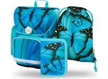 BAAGL SET 3 Ergo Buterfly: Aktentasche, Federmäppchen, Tasche
