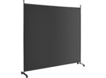 Costway Divisorio Per Ambienti 184 X 184 Cm Su Rotelle, Schermo Con Un Pannello, Parete Divisoria Pieghevole, Schermo Per La Privacy Per Soggiorno, Camera Da Letto, Ufficio (Nero)