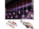 Decorazione Natalizia Stella Luce Tenda Decorazione, 3M Led Finestra Appendere Luci, Indoor Outdoor Fata Luci A Batteria Luci Di Natale
