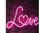 Usb Led Luce Al Neon Da Parete, Amore Rosa Cuore Neon Segno Notte Luci Al Neon Per Bar Festa San Valentino Matrimonio Camera Da Letto Decorazione Della Parete