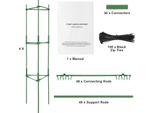 Succebuy Confezione Da 4 Gabbie Per Pomodori Da 63 Pollici, Supporto Impilabile Per Piante, Picchetti Da Giardino Per Ortaggi, Fiori, Piante Rampicanti, Letto Rialzato, Metallo Verde
