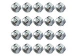 20X Dadi Ruota Aperta Dadi M12X1,5 17Mm Collare Conico SW19 Nero Argento