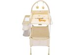 Succebuy Fasciatoio Pieghevole Con Cestino Laterale E Asta Appendiabiti In Beige