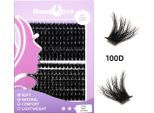 Inf Ciglia Finte Fai-Da-Te 100D Fluffy: Ciglia A Grappolo Individuali Per Extension Naturali