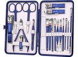 Inf Set Tagliaunghie Blu Navy 19 Pezzi Acciaio Inox Per Manicure Domestica